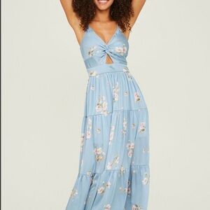 Altar'd State Light Blue Floral Maxi Dress